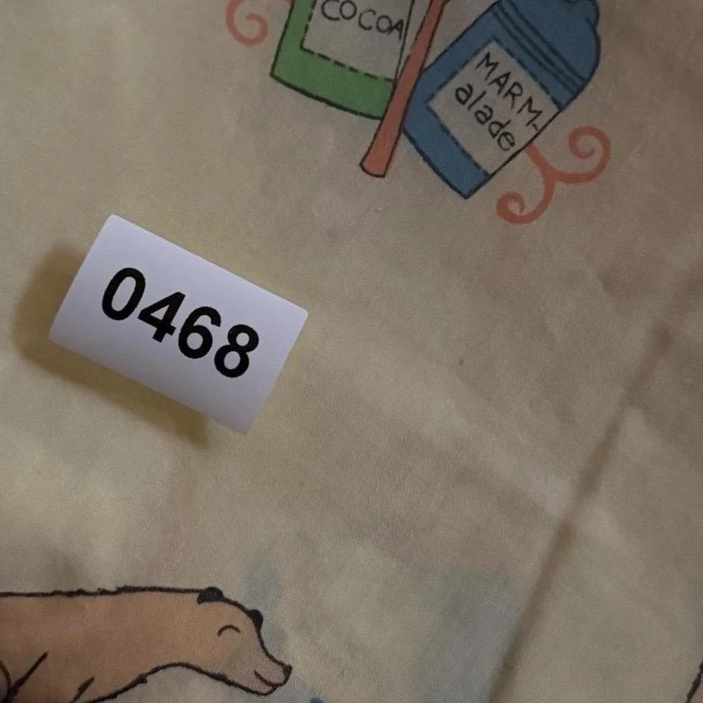 Vintage 1976 Eden Paddington Bear Pillowcase Yellow Graphic Print Kids Bedding‎